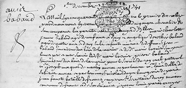 Part of the document noting Angélique Dorothée Babaud's age – courtesy of the famille parisiennes website