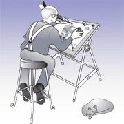 Illustration of a draftsman
