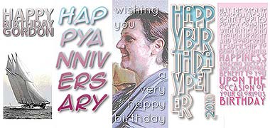 A selection of vertical birthday cards