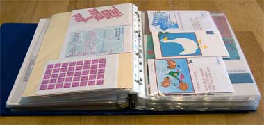 A file of greeting cards