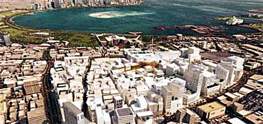 An aerial illustration of the Heart of Doha project