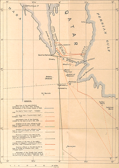 Oil map of Qatar and part of Saudi Arabia – courtesy of the British Library