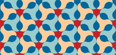 A variation of colour to an alternative trefoil pattern with additional colours