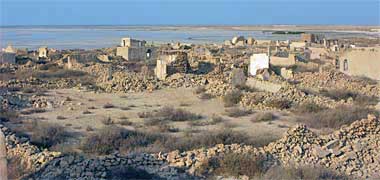 The remains of the littoral settlement of al-Jumail