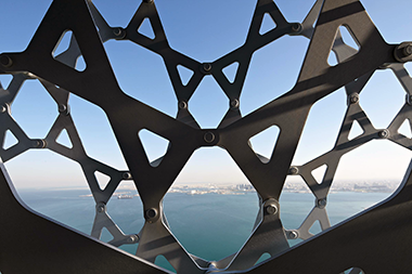 A view south-east from within the Doha Tower – with the permission of Ateliers Jean Nouvel – © CSCEC