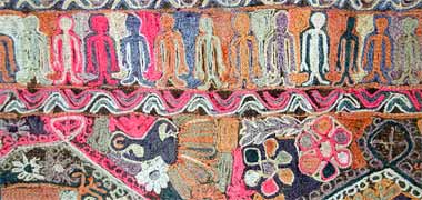 Detail from an embroidered Iraqi kilim