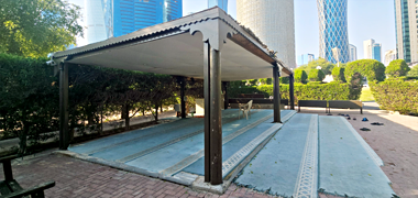 An external prayer area in the New District of Doha – courtesy of Fadi Hassen