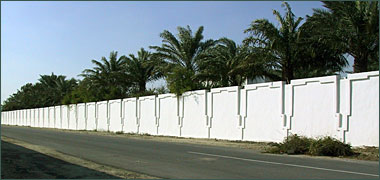 A residential boundary wall