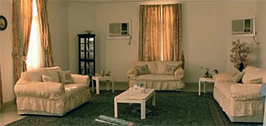 A ladies majlis or sitting room – screen shot from a BBC programme, Storyville, Team Qatar