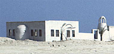 The mosque at al-Mufjar in the north of the peninsula, November 1985, viewed from the south-west