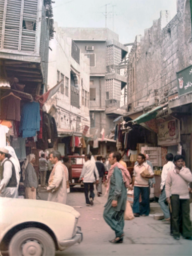 An urban view of a commercial street, probably 1977 – courtesy of Jo Snyder