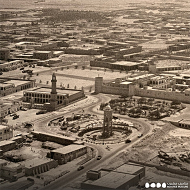 Still frame from a publicity film giving a view from the north-east looking over the Diwan al-Amiri – permission requested