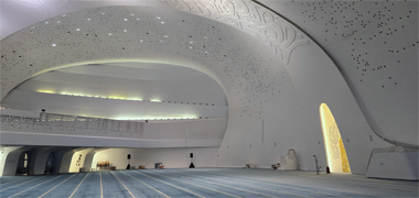 View south across the musalla towards the women’s balcony – courtesy of Fadi Hassen