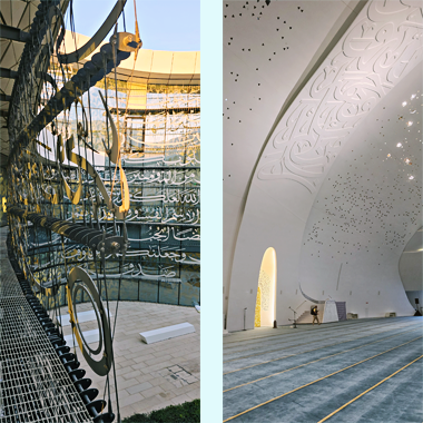 Calligraphy on the outside and inside of the mosque – courtesy of Fadi Hassen