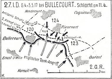 German map of Bullecourt – courtesy of Wikimedia
