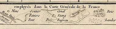 Part of the legend for the Cassini map of France – courtesy of Wikipedia