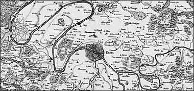 A detail of the 1668 map of Paris from http://plans.paris.online.fr