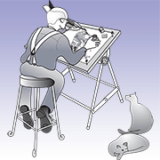 Illustration of a draftsman