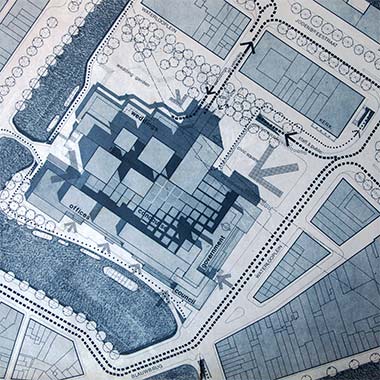 Site plan for a competition for a new town hall in Amsterdam