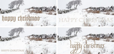 Christmas cards with photos of snow scenes