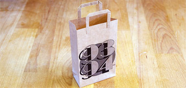 A bag card with handle