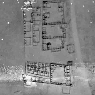 An aerial photograph of the White fort at Anaiza – courtesy of the Origins of Doha Project