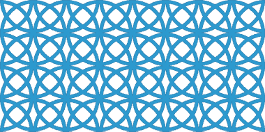 A repeating circular pattern with edges on setting out lines