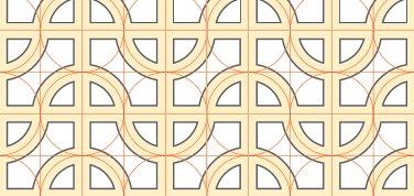 Detail of the basic grid for a running pattern