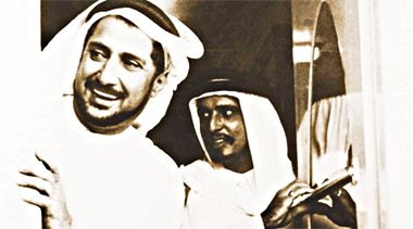 An image of Abdullah Darwish, on the left, and Sheikh Ali bin Abdullah al-Thani - permission requested