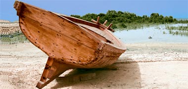 A beached craft in the north of Qatar, 2008