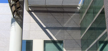 A detail of the façade of a building in the New District of Doha – with the permission of the architects, Jordan and Bateman
