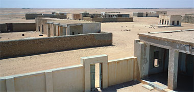Housing plots in a desert village