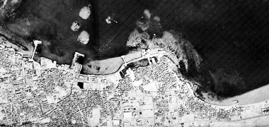 An aerial view of the centre of Doha in the early 1960s – with the permission of Dr Robert Carter