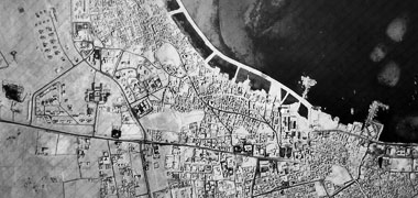 An aerial view of the centre of Doha in the mid-1960s – with the permission of Dr Robert Carter