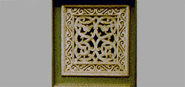 A decorative panel in the atrium of the Guest Palace, November 1973