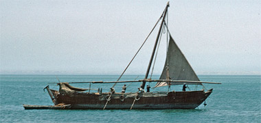 A boom with its foresail set, Kuwait 1972
