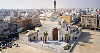The main entrance to the Mamluki mosque in Kuwait – with the permission of the architects