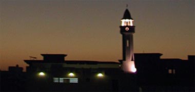 A mosque at dusk