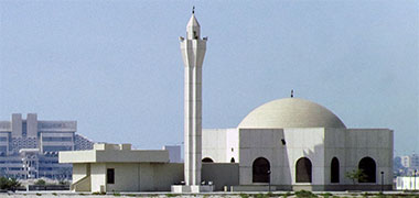 A view of the Amr bin Jundab mosque in the New District of Doha