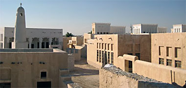 New construction of buildings in a traditional style in Wakra