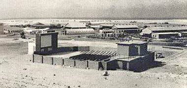 The open air cinema in Qatar Petroleum Company’s camp at Dukhan – with permission from ‘Photos of Qatar’s Past’ on Facebook