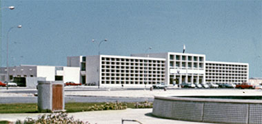 A view looking north-east at the Port Authority building – from an official Government photograph