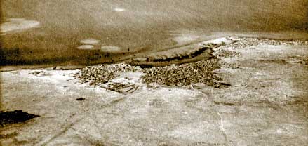 An aerial view of Doha in 1937