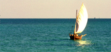 A kitr with lateen sail