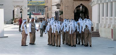Police dressed in traditional uniform