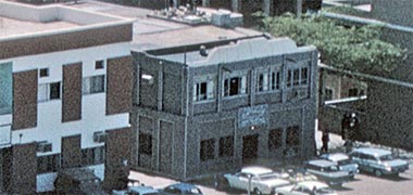 An aerial view south-west of the Traffic Police office, 1974
