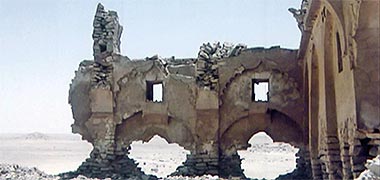 Ruins in Zubara in 1966 – image developed from a YouTube video
